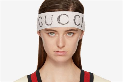 gucci red headband logo|Gucci headband with rhinestones.